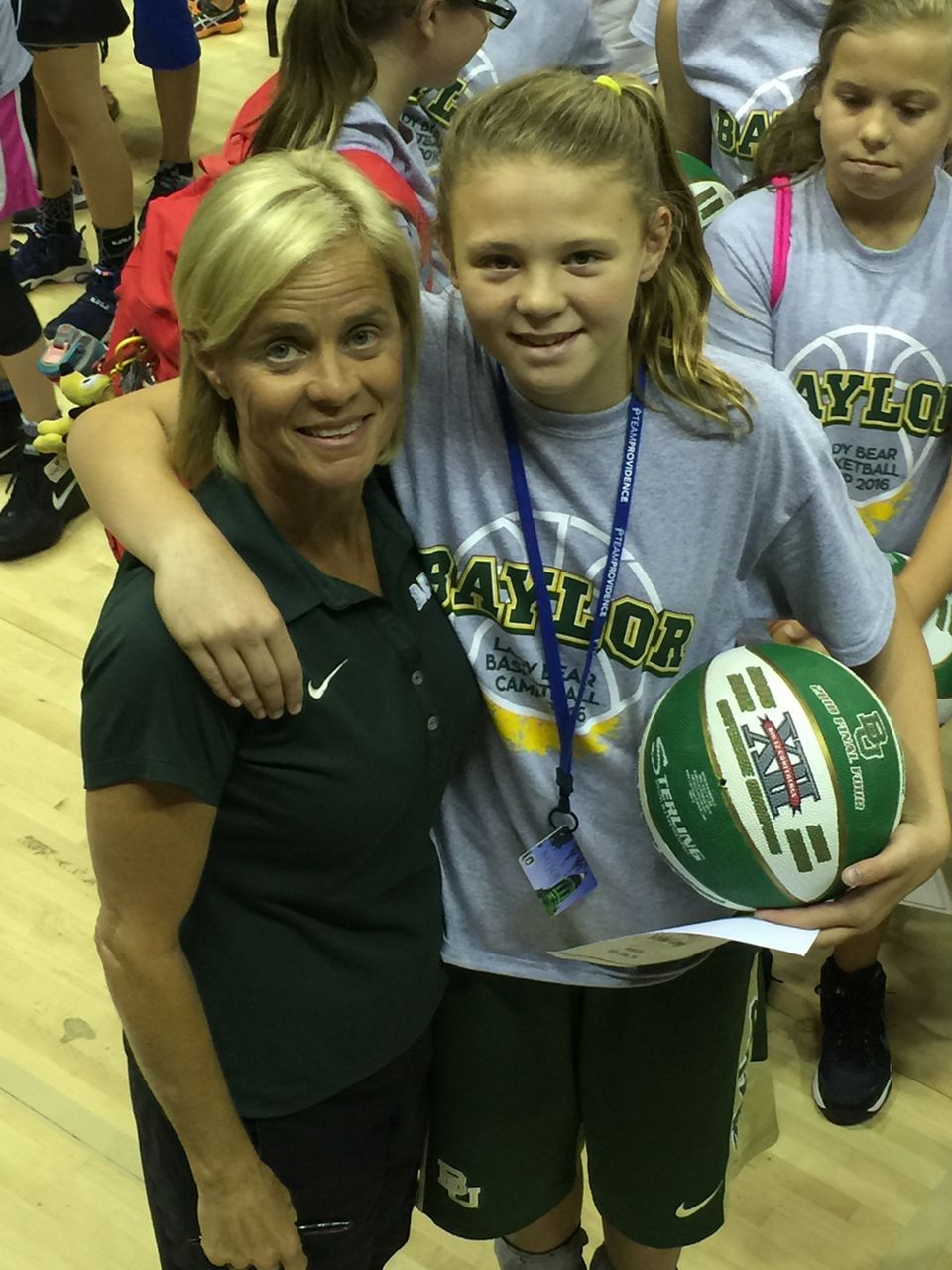 Former Baylor coach Kim Mulkey and Sammie in 2016. (Courtesy of Laura Wagner)